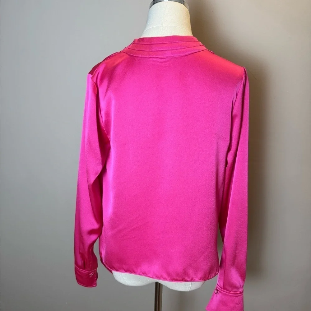 MILLY Nancy Cowl Neck Satin Top